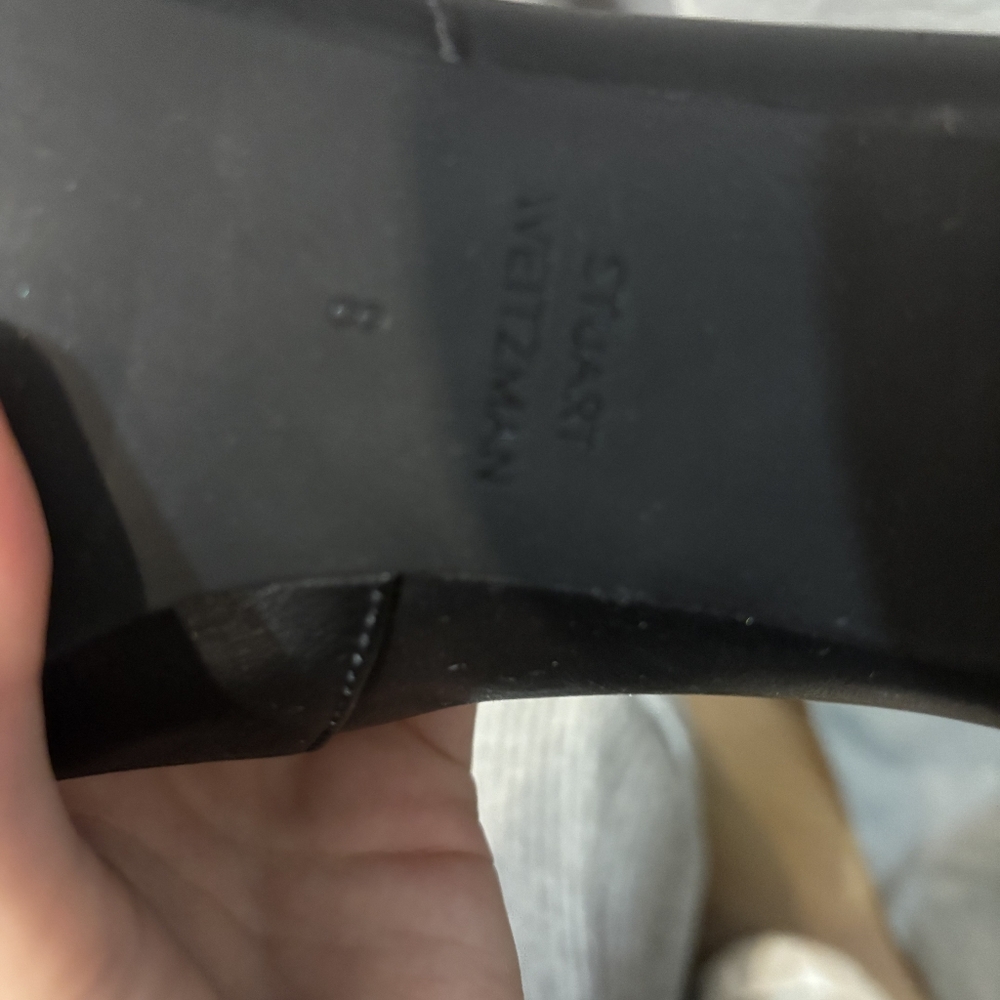 Stuart Weitzman Black Heeled Boots Sleek Minimalist Design - Picture 3 of 3